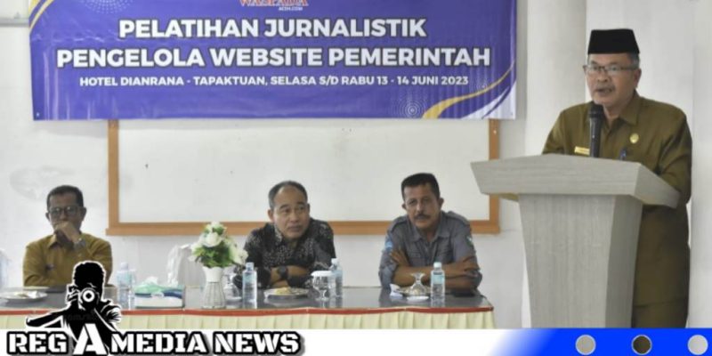 Caption: saat berlangsungnya Pelatihan Jurnalistik Pengelola Website Pemerintah, (dok. regamedianews).