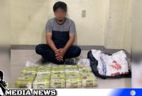 Caption: Pelaku narkoba inisial OR beserta barang bukti 10 Kg sabu, (dok. regamedianews).
