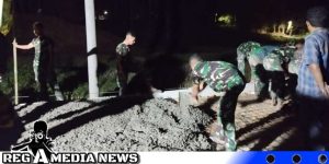 Kerja Lembur, Satgas TMMD Sampang Selesaikan Betonisasi