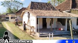 Caption: pengerjaan rehab rutilahu sasaran program TMMD di Desa Pasarenan hampir selesai, (dok. regamedianews). 