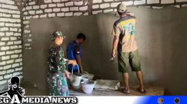 Caption: bersama warga, Satgas TMMD Kodim 0828 Sampang kebut pengerjaan rehab rutilahu, (dok. regamedianews). 