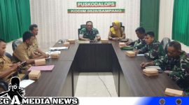 Caption: saat berlangsungnya rapat evaluasi program terpadu Satgas TMMD Kodim 0828 Sampang dengan pihak dinas terkait, (dok. regamedianews). 