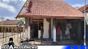 Gotong Royong Kebut Finishing Ruang Guru Sasaran TMMD Sampang