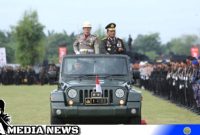 Caption: Kapolda Sumut cek kesiapan personel upacara Hari Bhayangkara ke-77, (dok. Humas Polda Sumut).