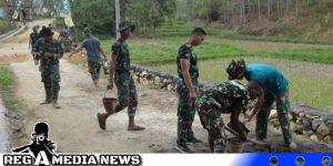 Satgas TMMD & Warga Kebut Betonisasi Desa Pasarenan