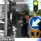 Caption: pemasangan rambu dan warning light di Jl.Raya Diponegoro Sampang, (dok. regamedianews).