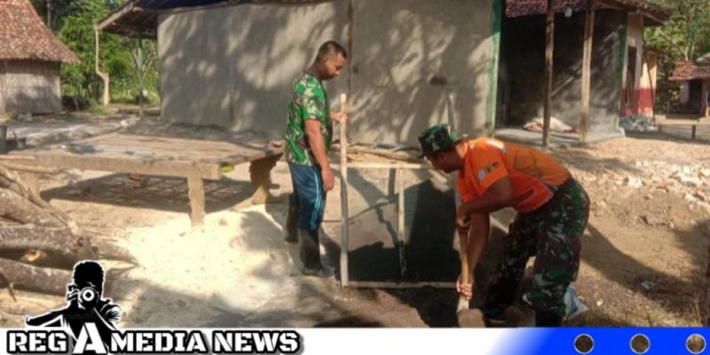 Caption: Satgas TMMD Kodim 0828 Sampang mulai finishing rutilahu milik Pak Sadimin, (dok. regamedianews).