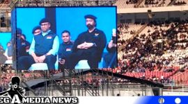 Caption: tampak Surya Paloh dan Anis Baswedan hadir dalam apel siaga perubahan Partai Nasdem, (dok. regamedianews).