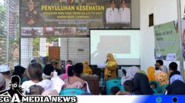 Caption: saat berlangsungnya sosialisasi pencegahan stunting di Posko TMMD ke-117 di Desa Pasarenan, Sampang, (dok. regamedianews).