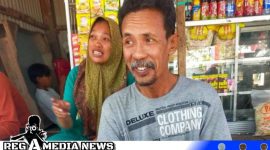 Caption: Evi Sumartini, bersama suaminya di warkop kecilnya di sekitar pintu masuk Pelabuhan Sapeken Sumenep, (dok. tim regamedianews). 