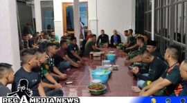 Caption: suasana berlangsungnya acara syukuran Satgas TMMD Kodim 0828 Sampang bersama warga Desa Pasarenan, (dok. regamedianews). 
