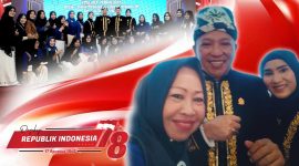 Caption: Ketua Garnita Nasdem Sampang (Nyai Hj. Hayati) pose bersama Bupati Sampang (H. Slamet Junaidi) usai upacara Hari Kemerdekaan RI ke-78. 