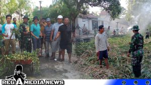 Babinsa Koramil Sampang Berbaur, Kerja Bhakti Bersama Warga