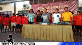 Caption: konferensi pers, Satreskrim Polres Sampang ungkap 9 kasus kriminal, (dok. regamedianews). 