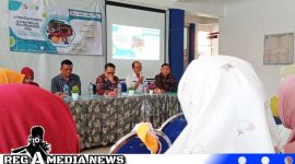 Caption: Pegadaian bersama Diskopindag saat melaksanakan kegiatan edukasi pelaku UMKM, (dok. regamedianews). 