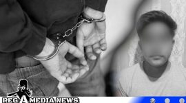 Caption: tersangka pencurian inisial MF saat diamankan Satreskrim Polres Sampang, (dok. regamedianews). 