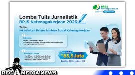 Caption: pamflet lomba tulis jurnalistik BPJS Ketenagakerjaan tahun 2023, (dok. BPJS). 