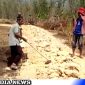 Caption: merasa dirugikan, sejumlah warga Desa Taman Kecamatan Sreseh, saat membongkar proyek jalan usaha tani, (dok. regamedianews). 