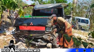 Mobil Pick Up Warga Sampang Nyungsep Ke Kuburan