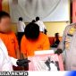 Caption: Kapolres Bangkalan tunjukkan dua tersangka narkoba dan barang bukti, (dok. regamedianews). 