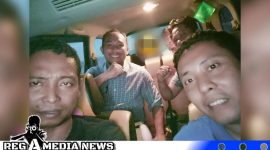 Caption: Kanit PPA Satreskrim Polres Sampang bersama anggotanya, saat berhasil menangkap pelaku pencabulan, (dok. regamedianews). 