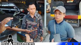 Caption: keluarga korban teror pembakaran mobil saat diwawancara awak media, di Mako Polres Sampang, (dok. regamedianews). 