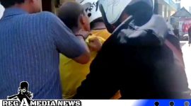 Caption: anggota Satreskrim Polsek Sampang Kota, saat melakukan penangkapan terhadap inisial SH pelaku kasus fidusia, (dok. regamedianews). 