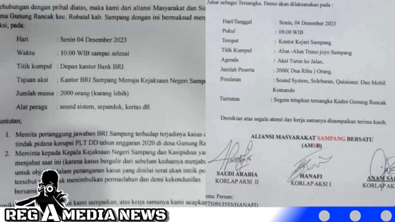 Beredar Surat Edaran Aksi Tandingan, Ini Tanggapan Korlap Aliansi Masyarakat dan Simpatisan Desa Gunung Rancak