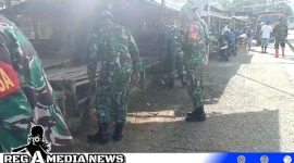 Caption: personel TNI sebelum melaksanakan kegiatan bersih-bersih sampah Pasar Tradisional Moluo, (dok. regamedianews). 