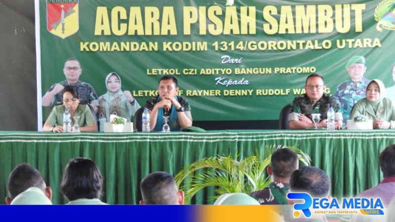 Caption: serah terima jabatan Komandan Kodim 1314/Gorut, (dok. regamedianews). 