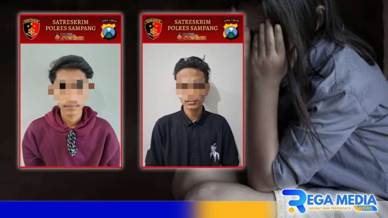 Caption: foto inisial AH dan MS saat diamankan petugas Unit PPA Satreskrim Polres Sampang, (dok. regamedianews). 