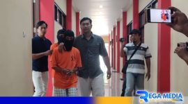 Caption: kedua tersangka rudapaksa saat diamankan anggota Polres Bangkalan, (dok. regamedianews). 