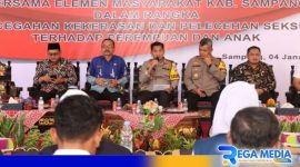 Caption: Kapolres Sampang menyampaikan sambutannya saat acara forum group discussion, (dok. regamedianews). 