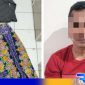Caption: tersangka MS dan barang bukti pakaian korban saat diamankan di Mapolres Pamekasan, (dok. regamedianews). 