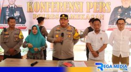 Caption: konferensi pers, Kapolres Pamekasan ungkap kasus pencabulan TKP di salah satu yayasan, (dok. regamedianews). 