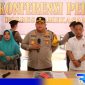 Caption: konferensi pers, Kapolres Pamekasan ungkap kasus pencabulan TKP di salah satu yayasan, (dok. regamedianews). 
