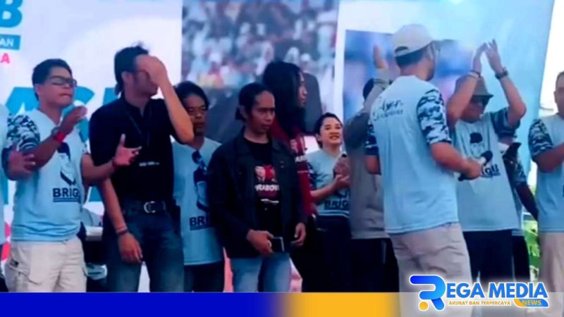 Caption: antusias Brigib pemuda milenial Sumenep mendeklarasikan memenangkan Prabowo-Gibran, (dok. regamedianews). 