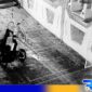 Caption: screenshot rekaman cctv masjid, tampak pelaku curanmor mendorong motor curiannya, (dok. regamedianews). 