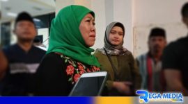 Caption: Gubernur Jatim Khofifah Indar Parawansa saat diwawancara awak media, (dok. regamedianews). 
