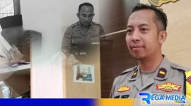 Caption: Kasi Humas Polres Sampang berikan keterangan penahanan oknum kepsek tersangka pelecehan seksual, (dok. regamedianews). 