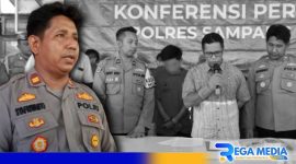Caption: konferensi pers, Kapolsek Kedungdung Iptu Syafriwanto ungkap kasus penadah pencurian Hp, (dok. regamedianews). 