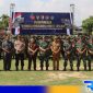 Caption: pose bersama TNI, Polri dan Pemerintah Daerah Pamekasan usai upacara  pembukaan TMMD, (dok. regamedianews). 
