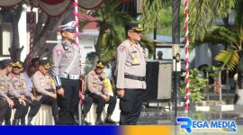 Caption: Irwasda Polda Gorontalo Kombes Pol. Drs. Edward P. Sirait, saat pimpin apel gelar pasukan persiapan Operasi Otanaha 2024, (dok. regamedianews). 