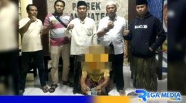 Caption: pelaku narkoba inisial MM saat diamankan di Mapolsek Banyuates, (dok. regamedianews). 