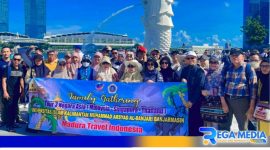 Caption: rombongan Uniska MAB Banjarmasin saat berada di Marlion Park Singapura (dok. regamedianews). 