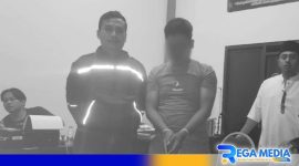 Caption: Polsek Sokobanah limpahkan terduga pelaku penjambretan ke Polres Sampang, (dok. regamedianews). 