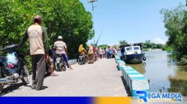 Caption: akses jalan menuju Pelabuhan Desa Marparan Sreseh, (dok. regamedianews). 