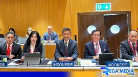 Caption: Menkum HAM saat pimpin Delegasi RI dalam konferensi Diplomatik di WIPO, Jenewa, (dok. regamedianews). 