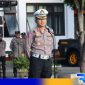 Caption, Dirlantas Polda Gorontalo saat pimpin apel personel gabungan, (dok. regamedianews). 