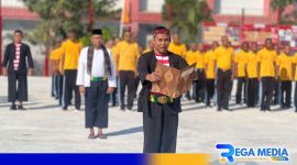 Caption: Lapas Narkotika Pamekasaan gelar upacara peringatan hari lahir Pancasila, (dok. regamedianews). 